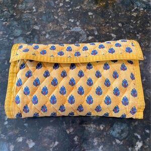 Vibrant Yellow and Blue Quilted Wallet